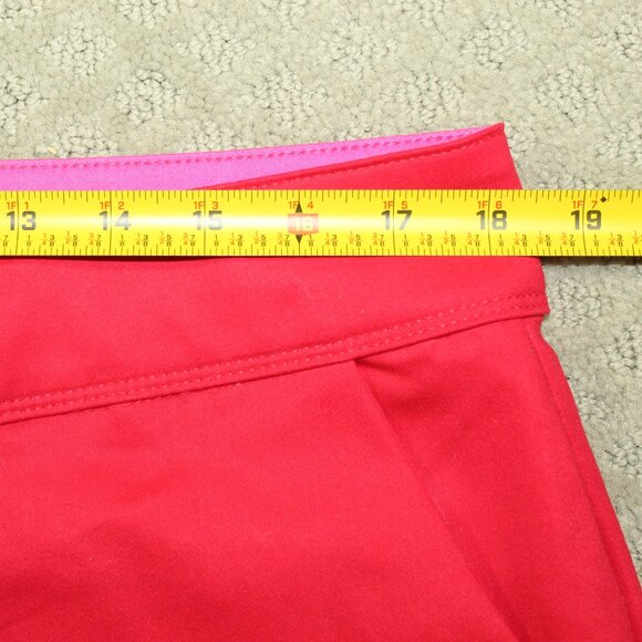 Isaac Mizrahi New York Red Scalloped Hem Shorts Size 12 - Picture 6 of 6